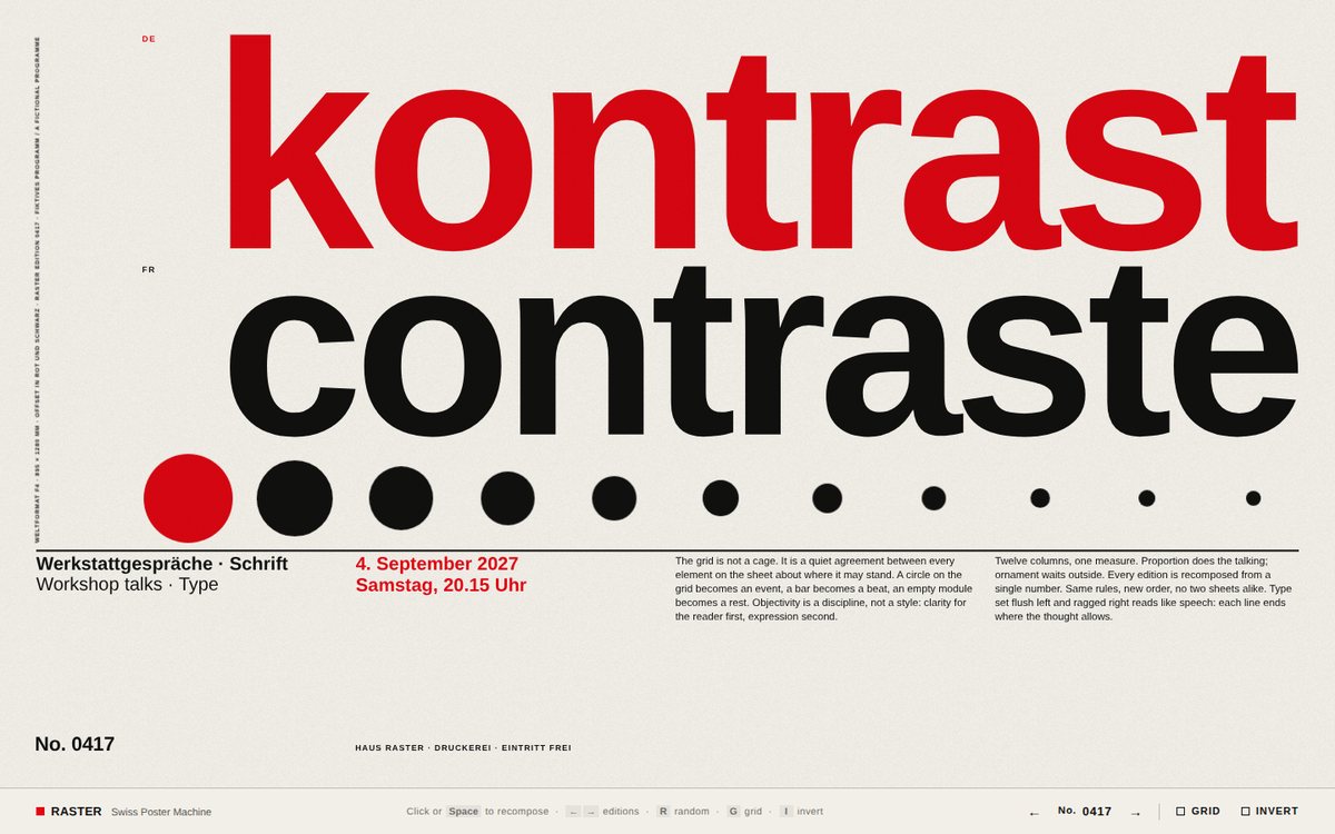 Raster — Swiss Poster Machine screenshot