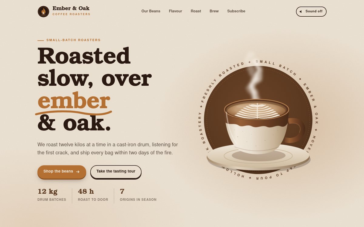 Ember & Oak Coffee Roasters screenshot