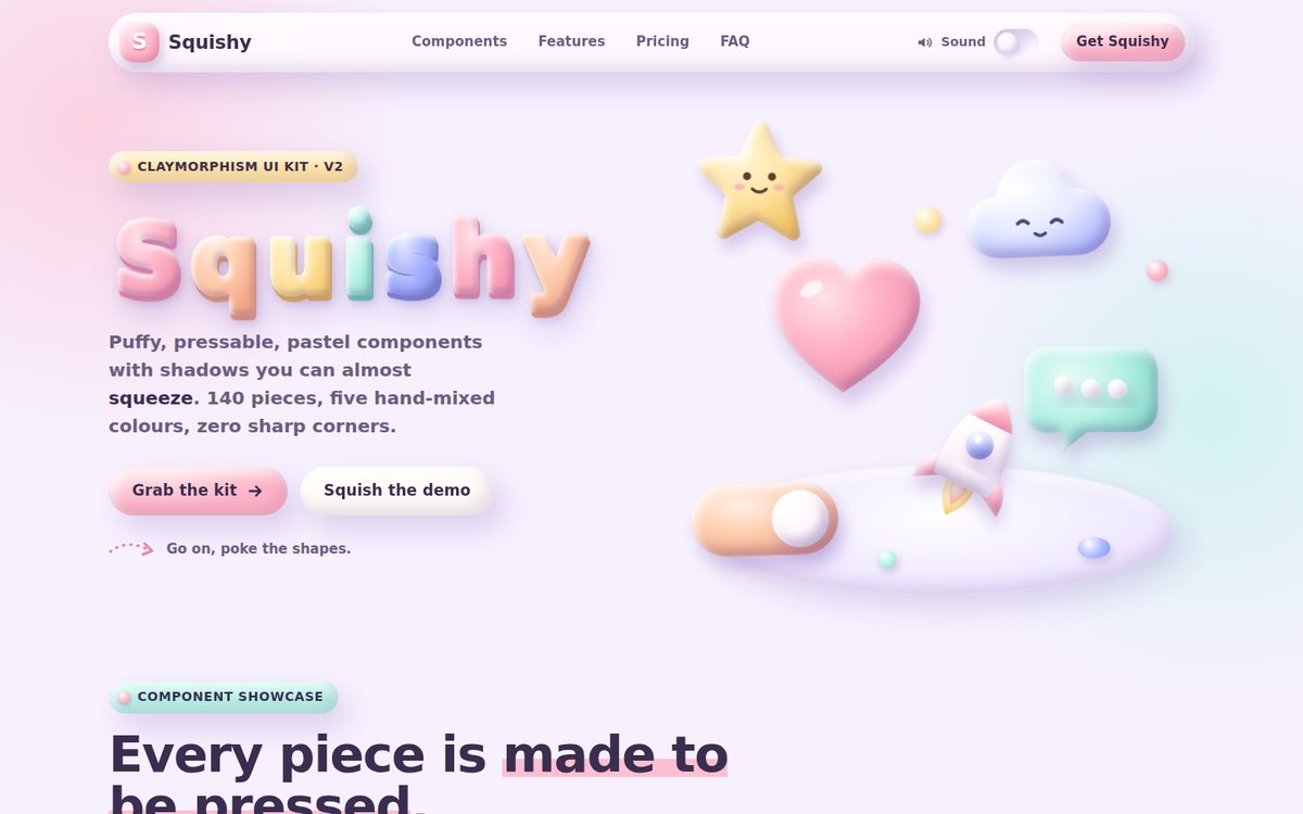 Squishy — Claymorphism UI Kit screenshot
