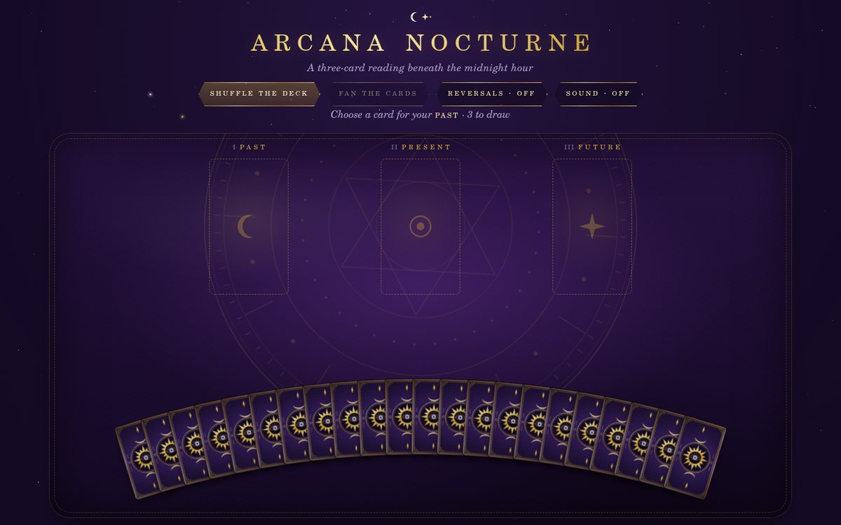 Arcana Nocturne — A Three-Card Reading screenshot