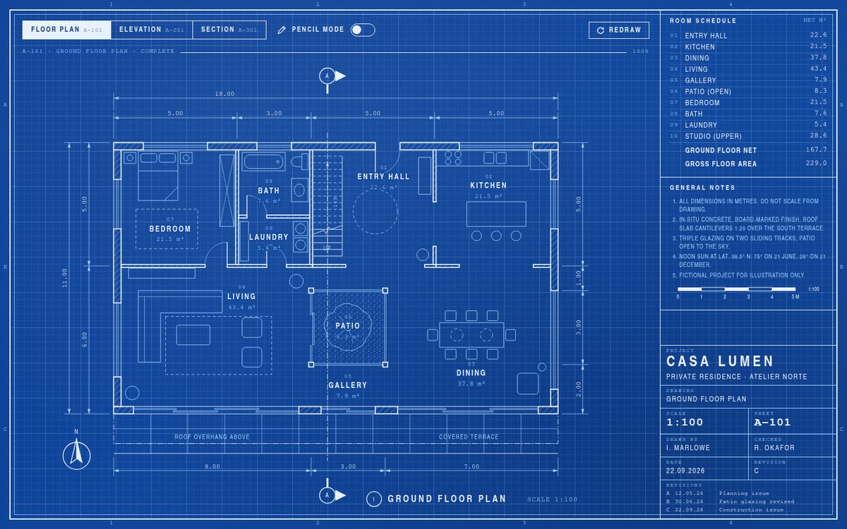 Casa Lumen — Architectural Blueprint screenshot