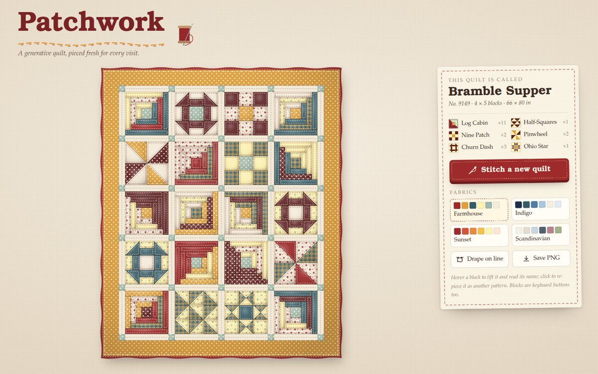 Patchwork — A Generative Quilt screenshot