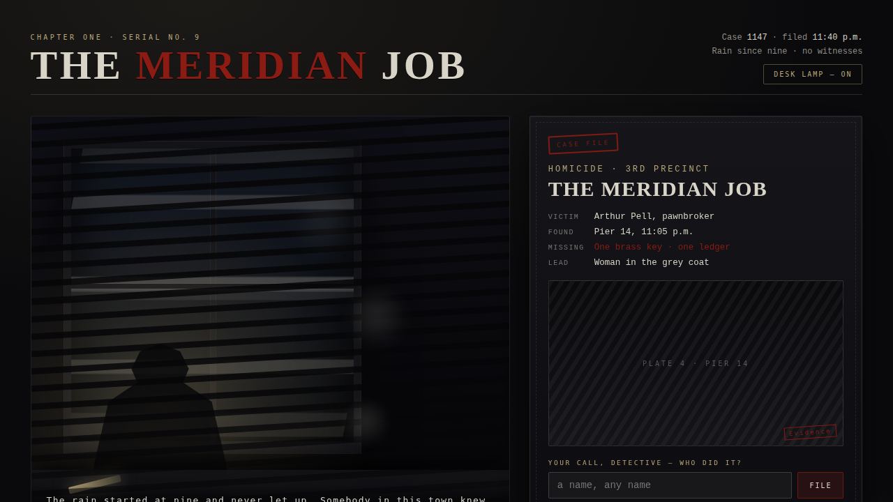 The Meridian Job — A Film Noir Serial — screenshot