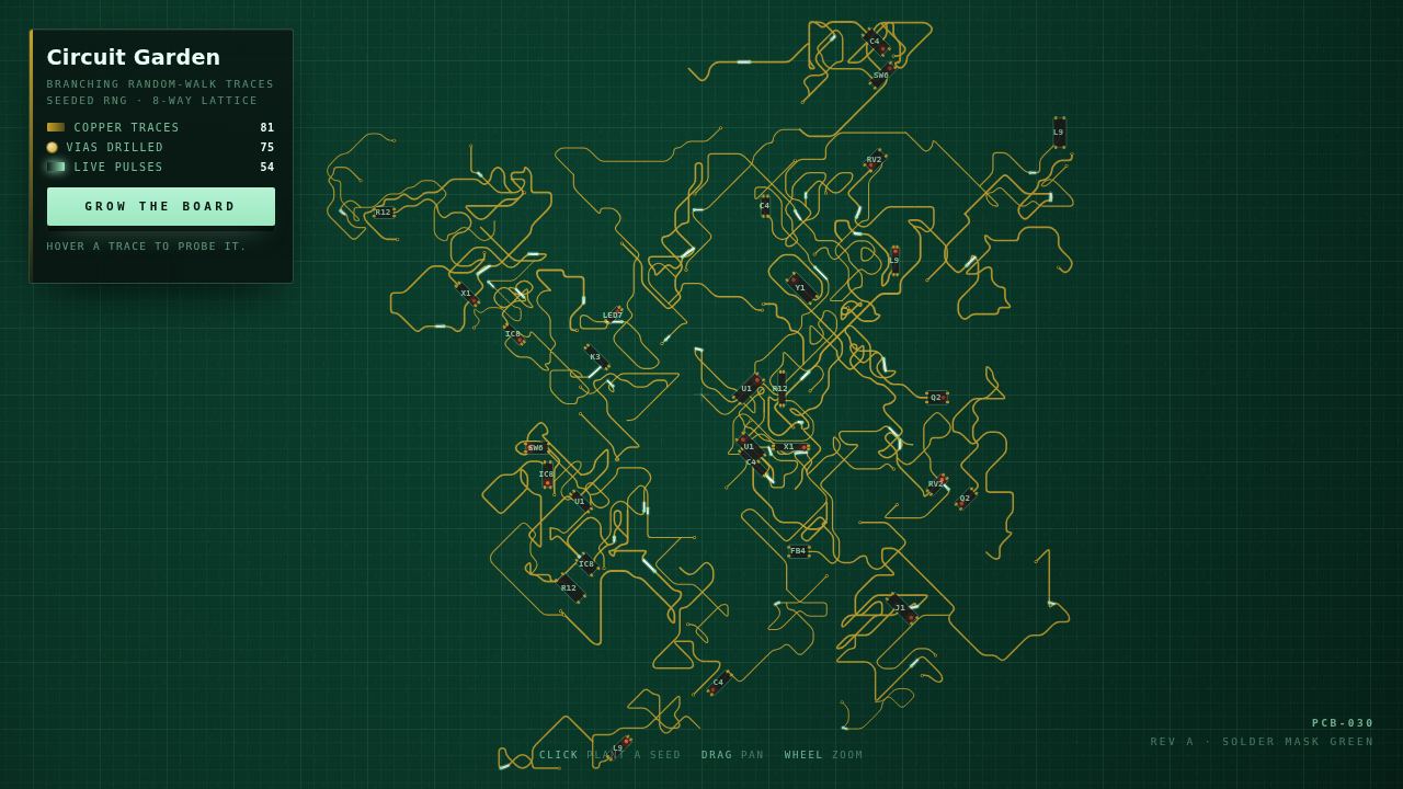Circuit Garden — A Generative PCB Vinery — screenshot