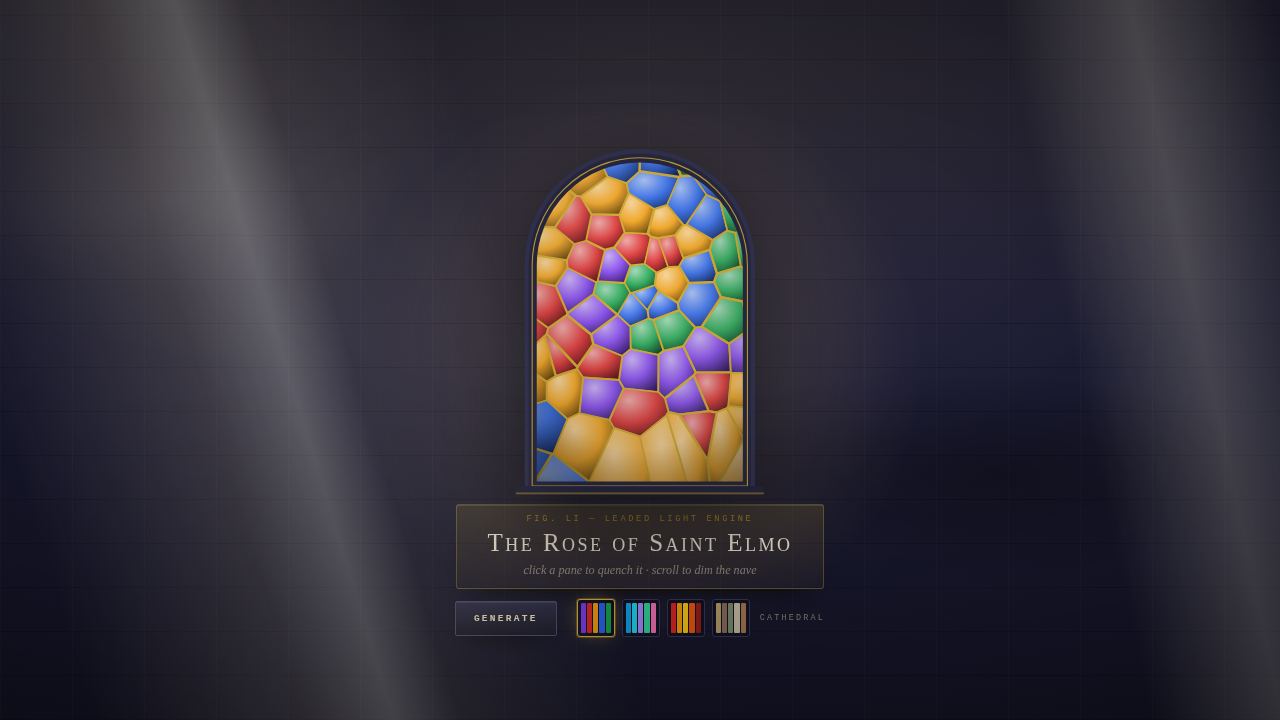 Leaded Light — a stained glass window that re-leads itself in the browser — screenshot