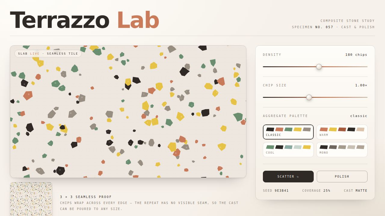 Terrazzo Lab — Composite Stone Study — screenshot