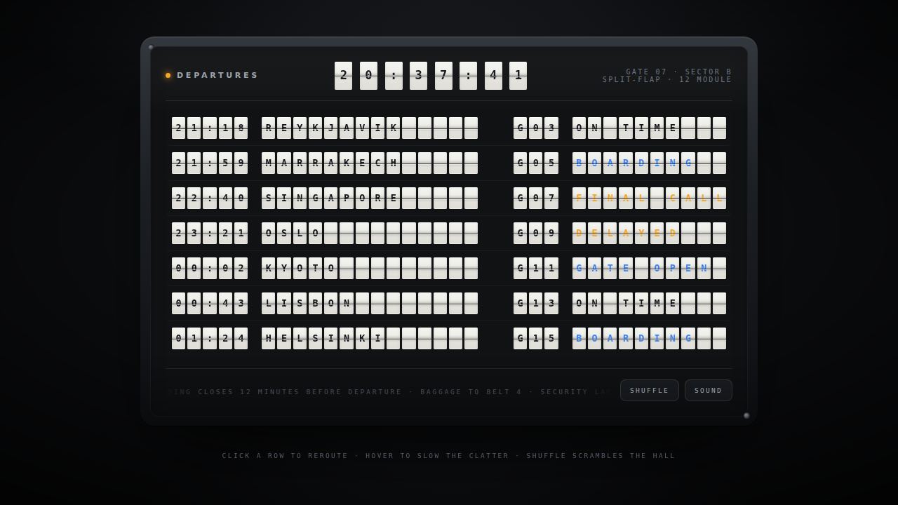 Split-Flap Board — Departures — screenshot