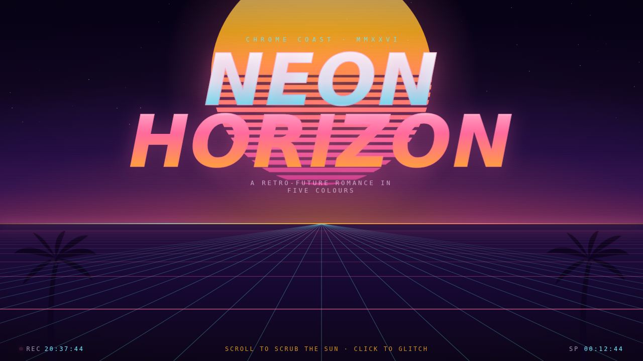 Neon Horizon — a chrome sunset that answers to your hand — screenshot