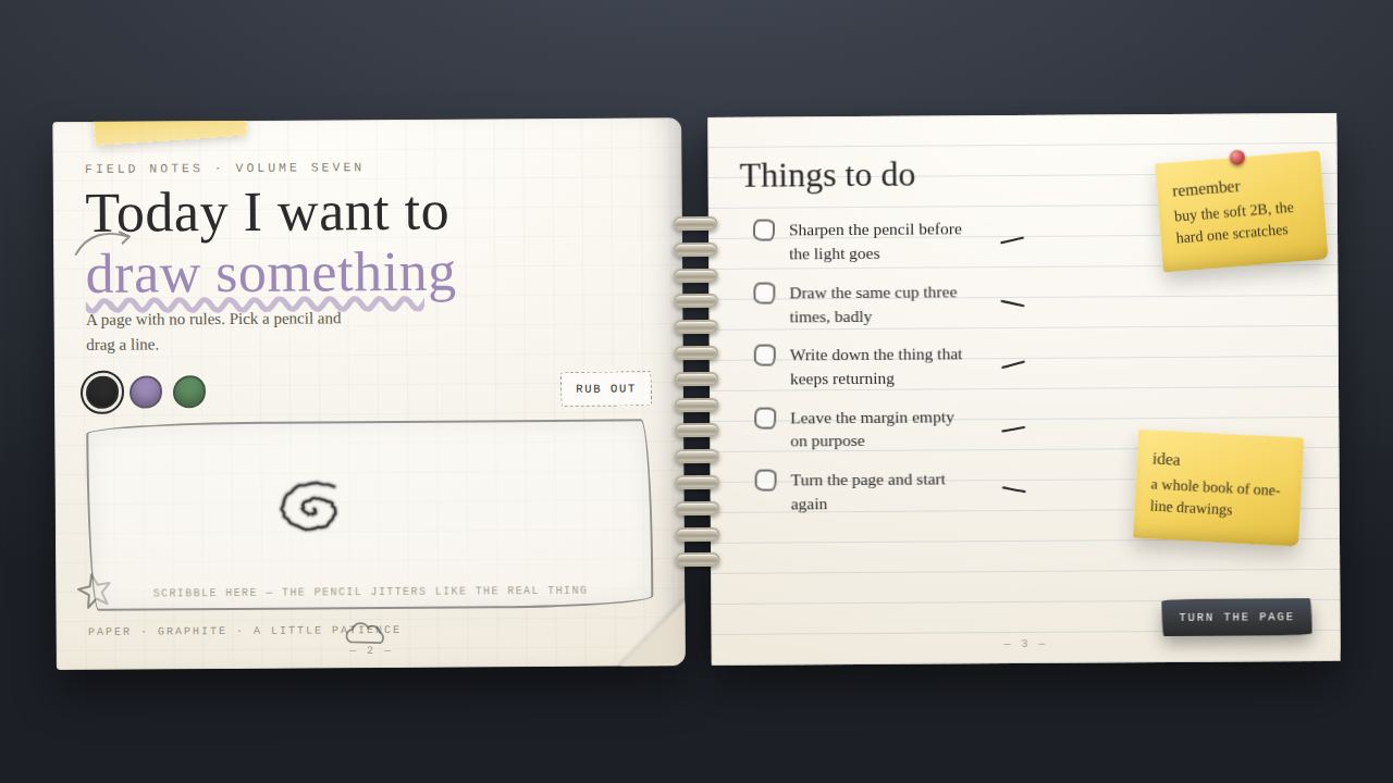 Sketchbook — A Spiral Notebook of Pencil Doodles — screenshot