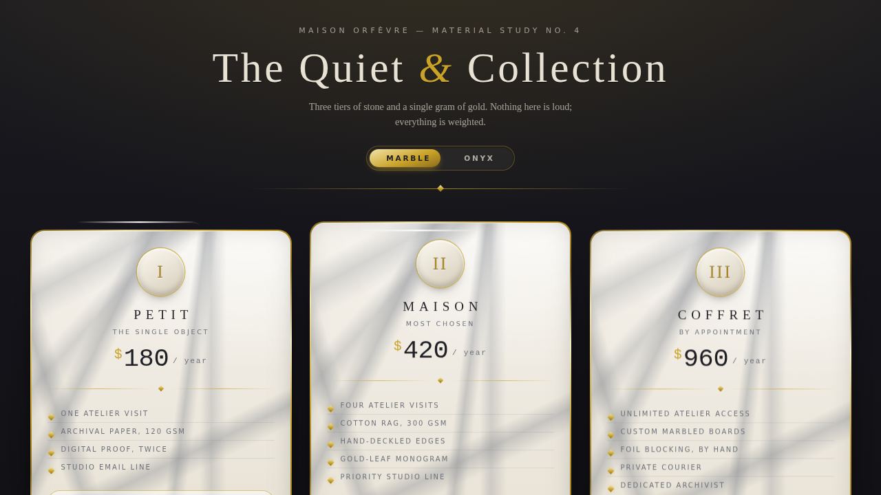 Marble & Gold — The Quiet Collection — screenshot
