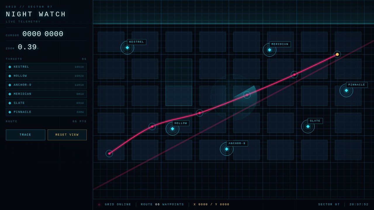 Night Watch — Cyber Map Interface, Sector 07 — screenshot