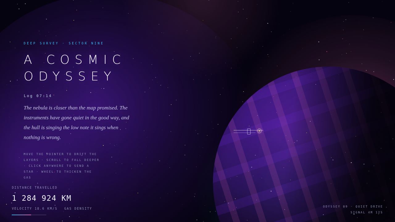 A Cosmic Odyssey — Drifting Through the Nebula at a Whisper — screenshot