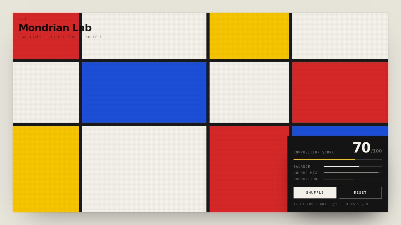 Mondrian Lab — a composition machine you can re-partition by hand — screenshot