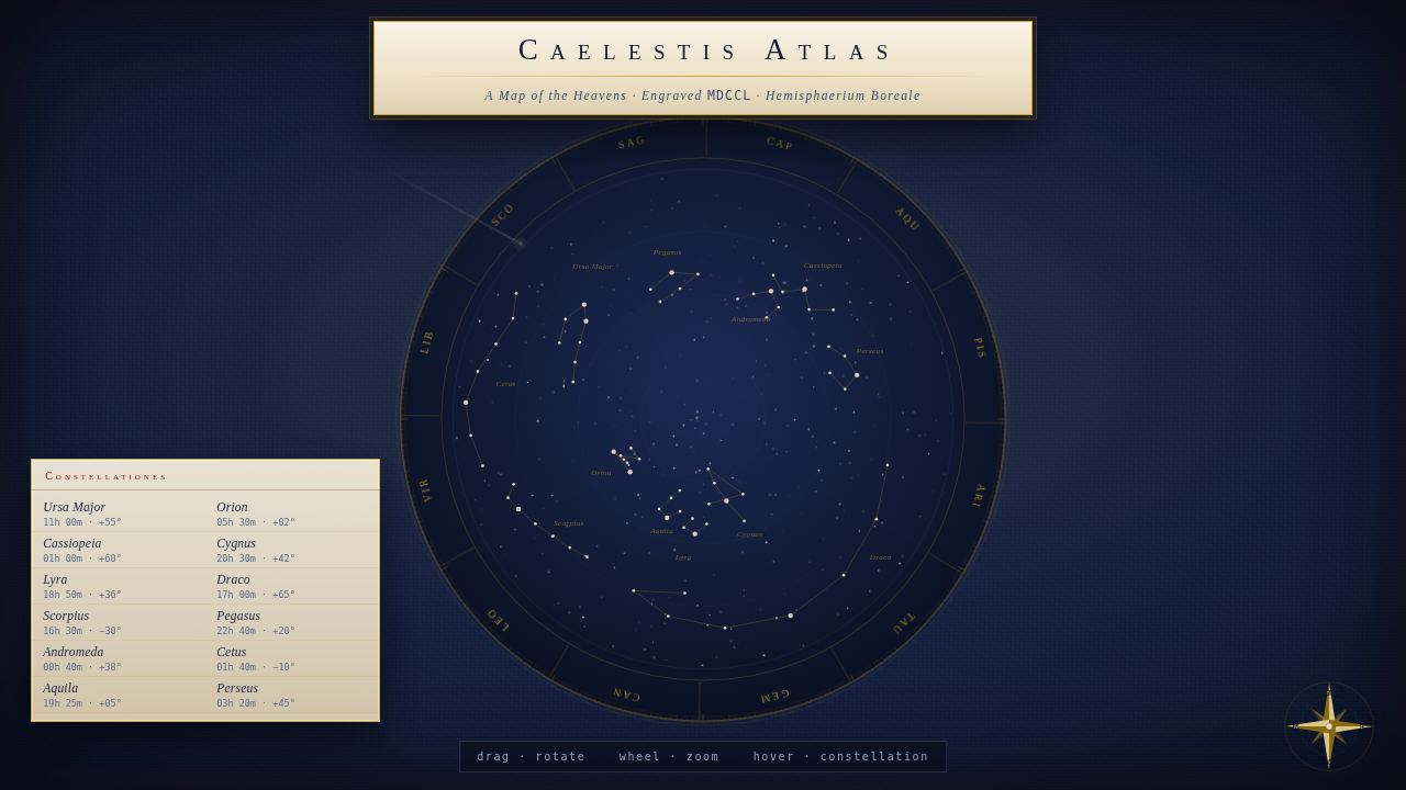Caelestis Atlas — A Map of the Heavens, Engraved MDCCL — screenshot