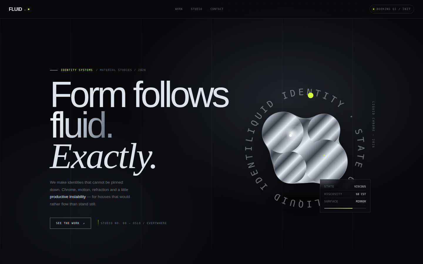 FLUID® — A Liquid Chrome Identity screenshot