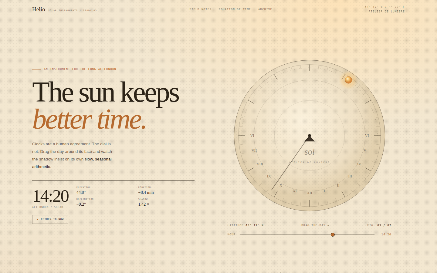 Helio — The Sun Keeps Better Time screenshot