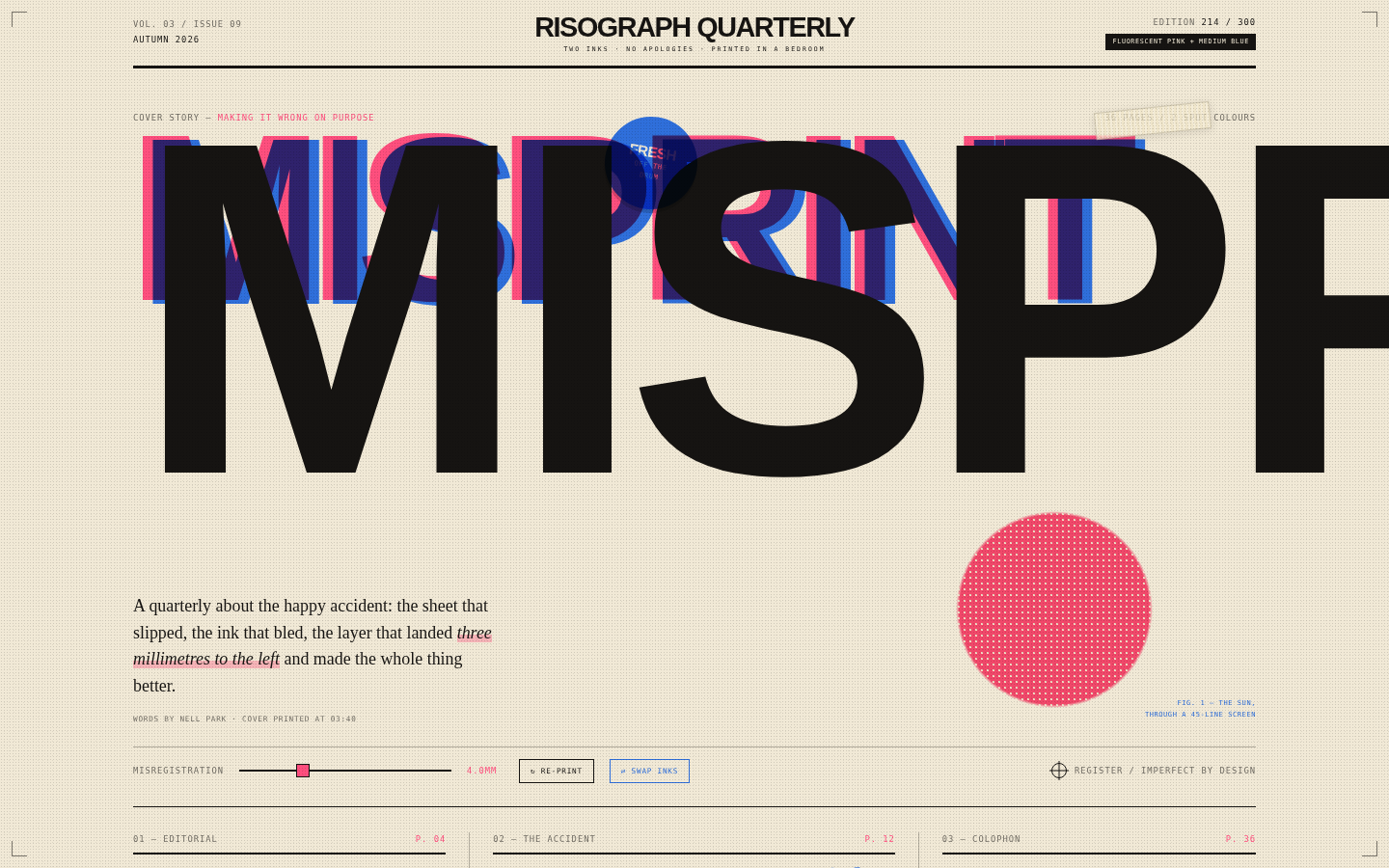 Misprint — A Risograph Quarterly screenshot