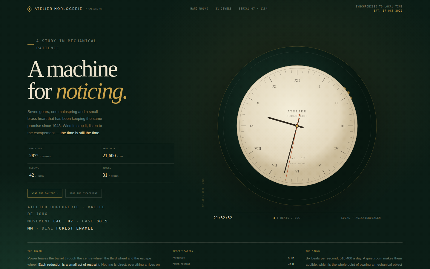 Calibre 07 — A Machine for Noticing screenshot