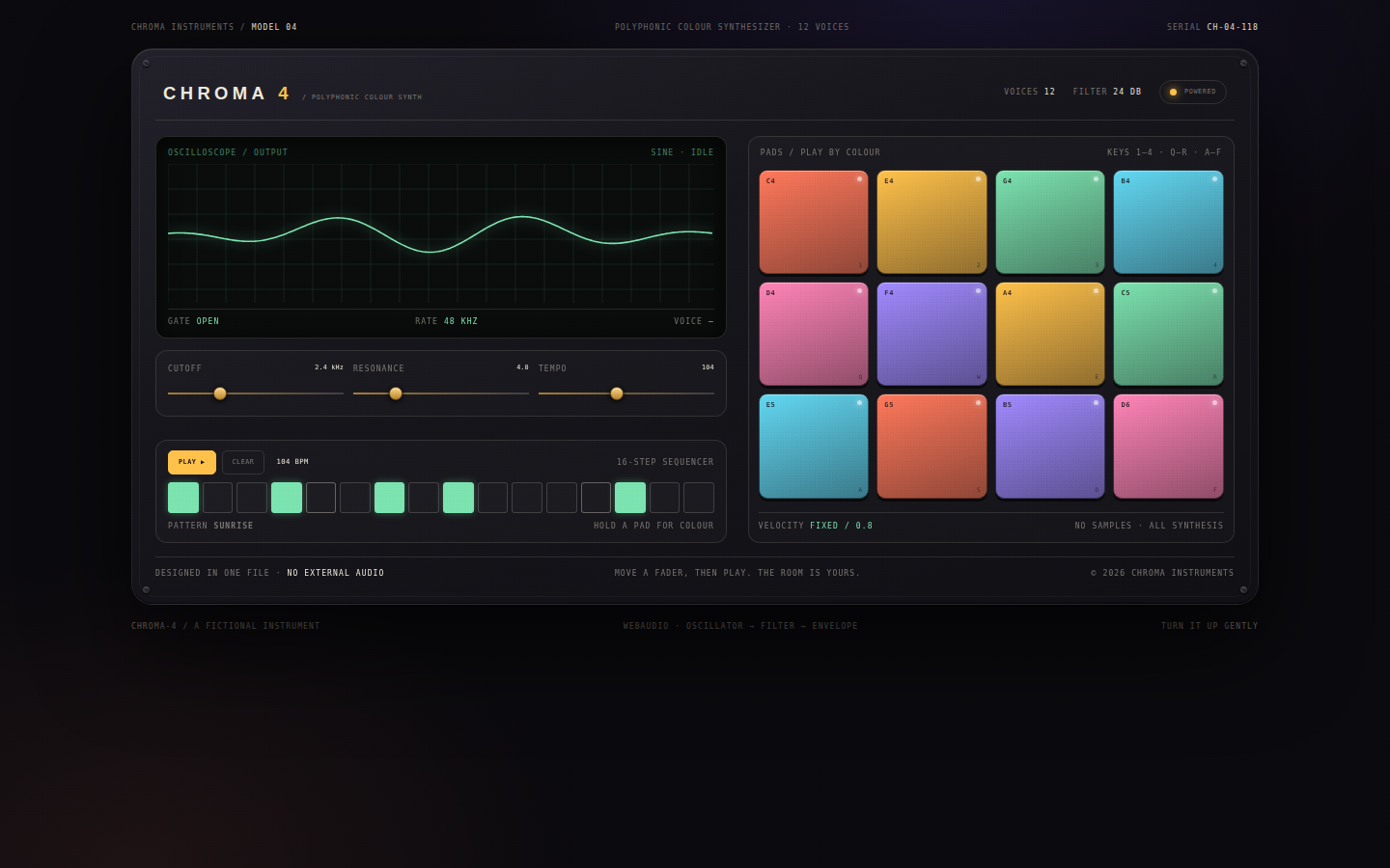 Chroma-4 — A Polyphonic Colour Synthesizer screenshot