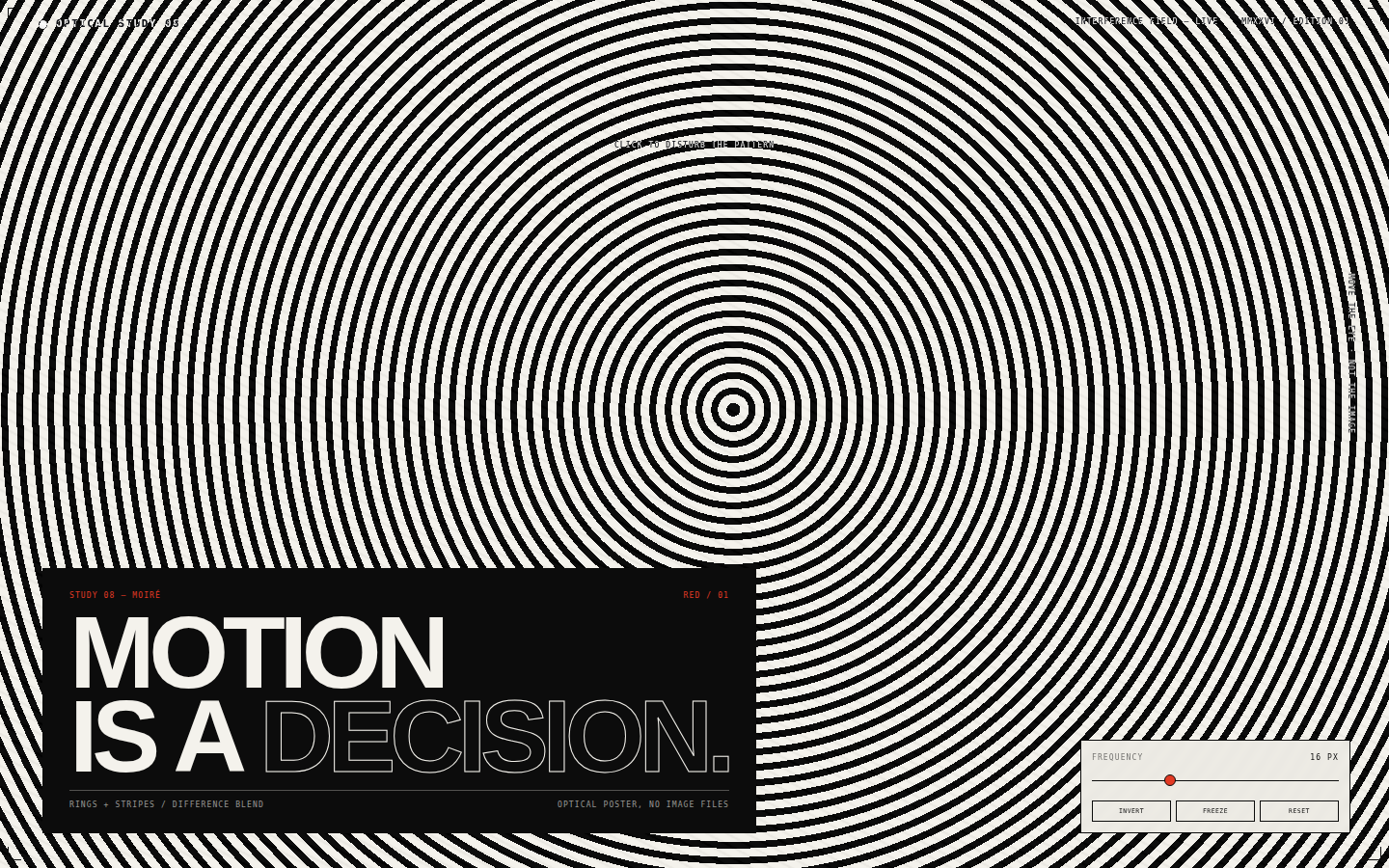 Optical Study 08 — Motion Is a Decision screenshot
