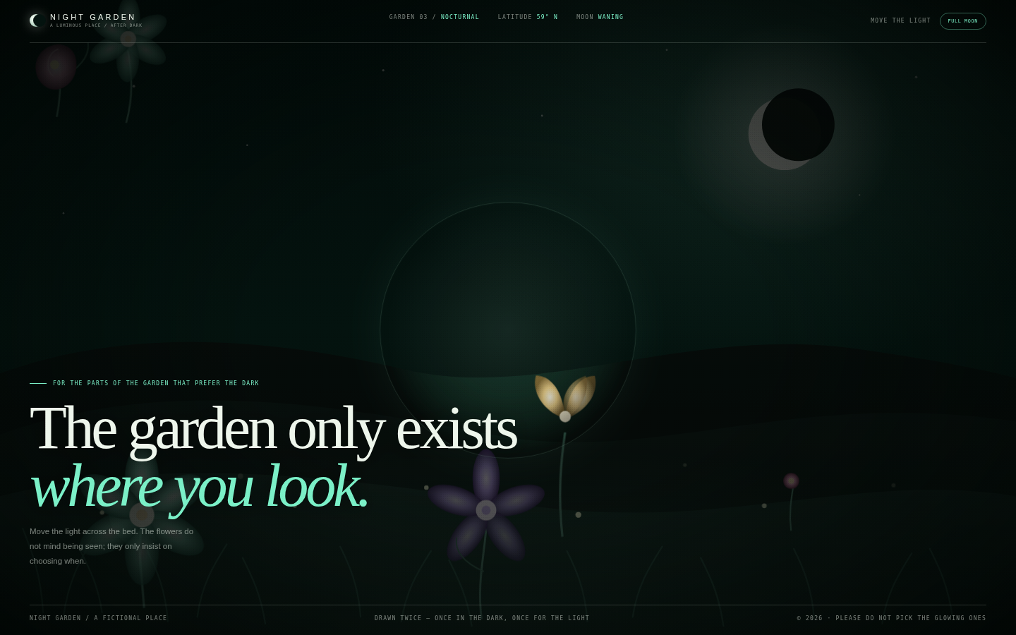 Night Garden — The Garden Only Exists Where You Look screenshot