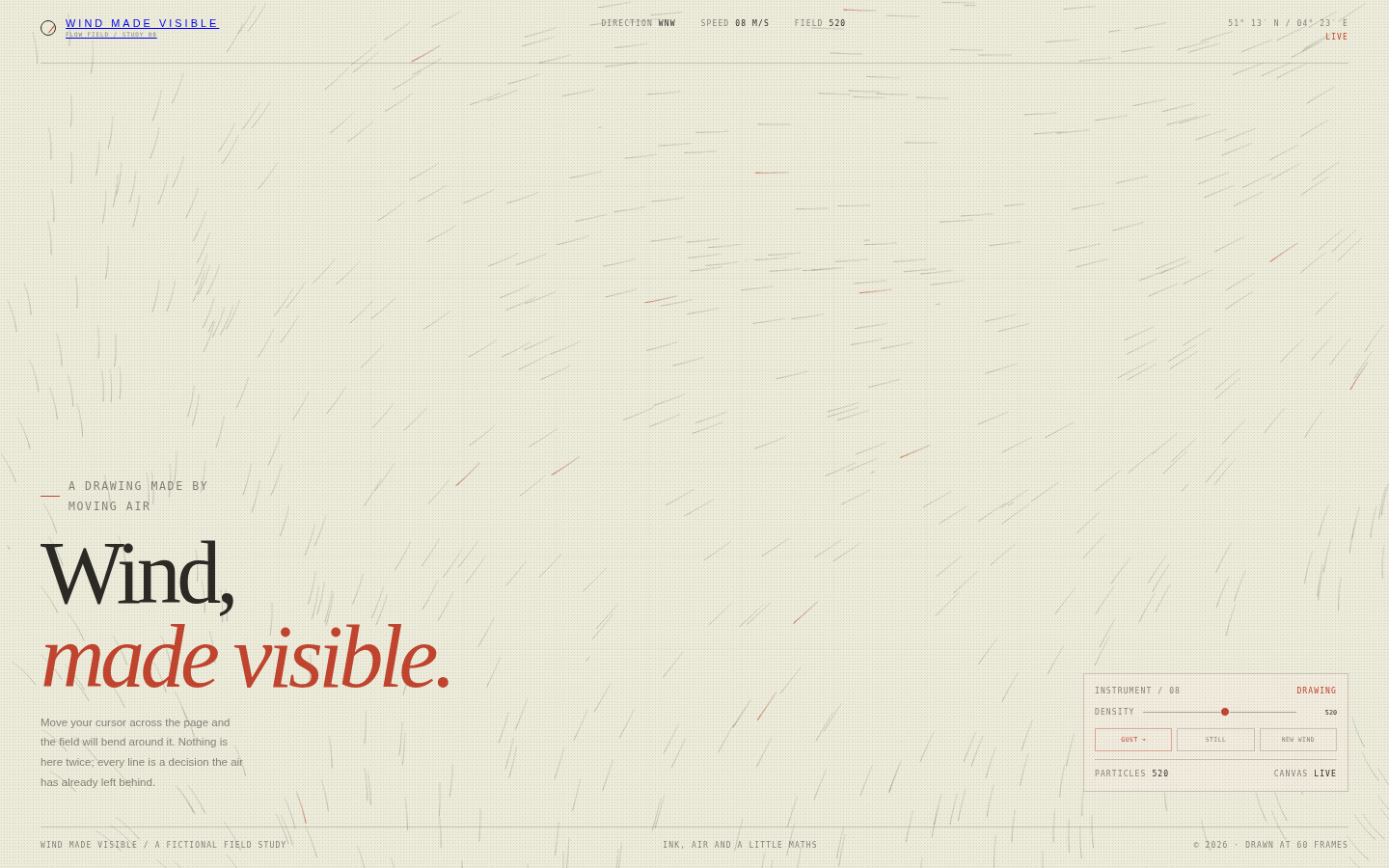 Wind Made Visible — A Flow-Field Study screenshot