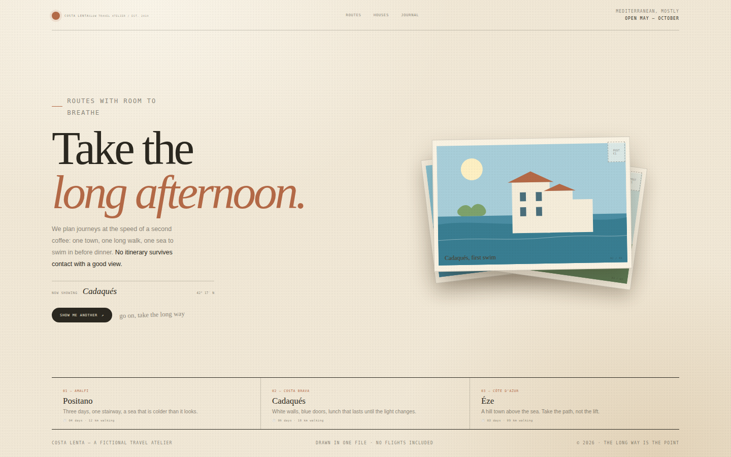 Costa Lenta — Take the Long Afternoon screenshot