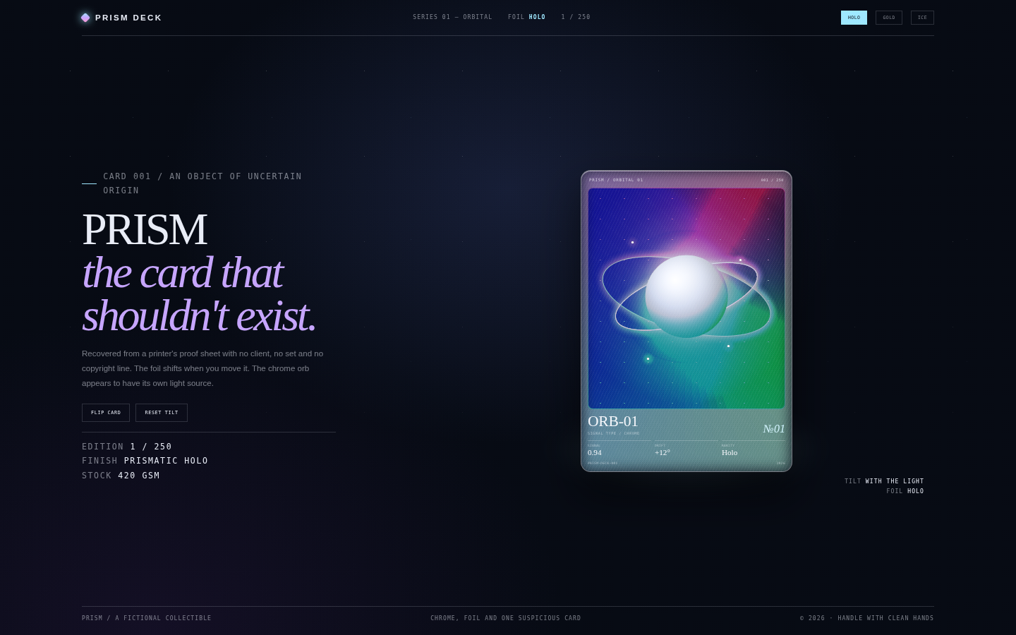 PRISM — The Card That Shouldn't Exist screenshot