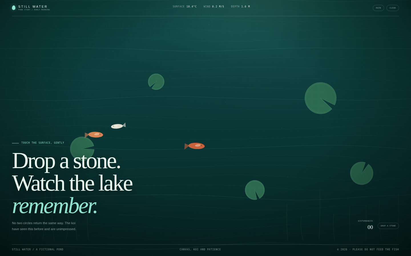 Still Water — A Pond You Can Disturb screenshot
