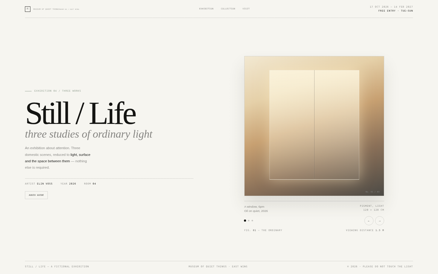 Still / Life — An Exhibition in Three Works screenshot