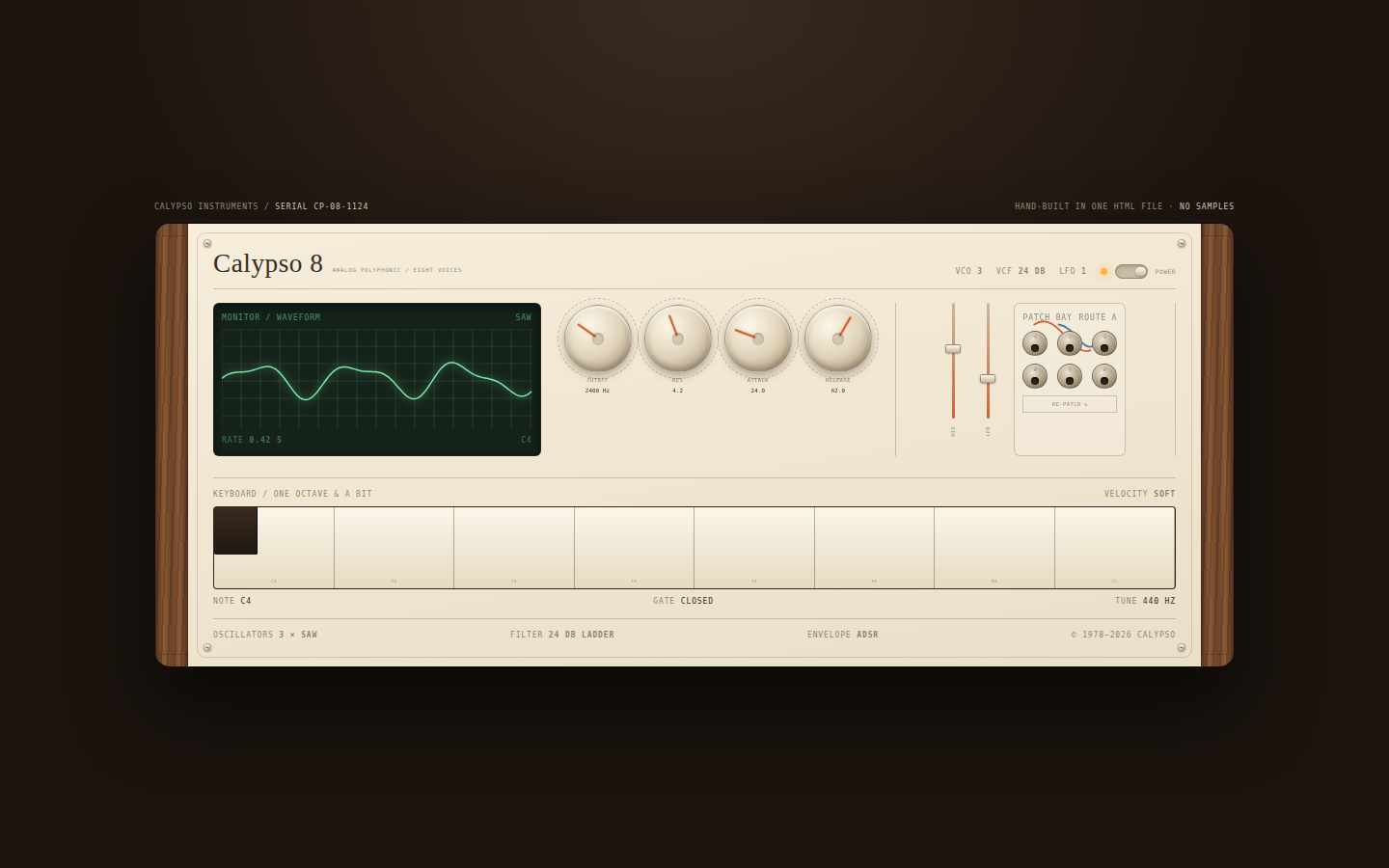 Calypso 8 — An Analog Polyphonic Instrument screenshot