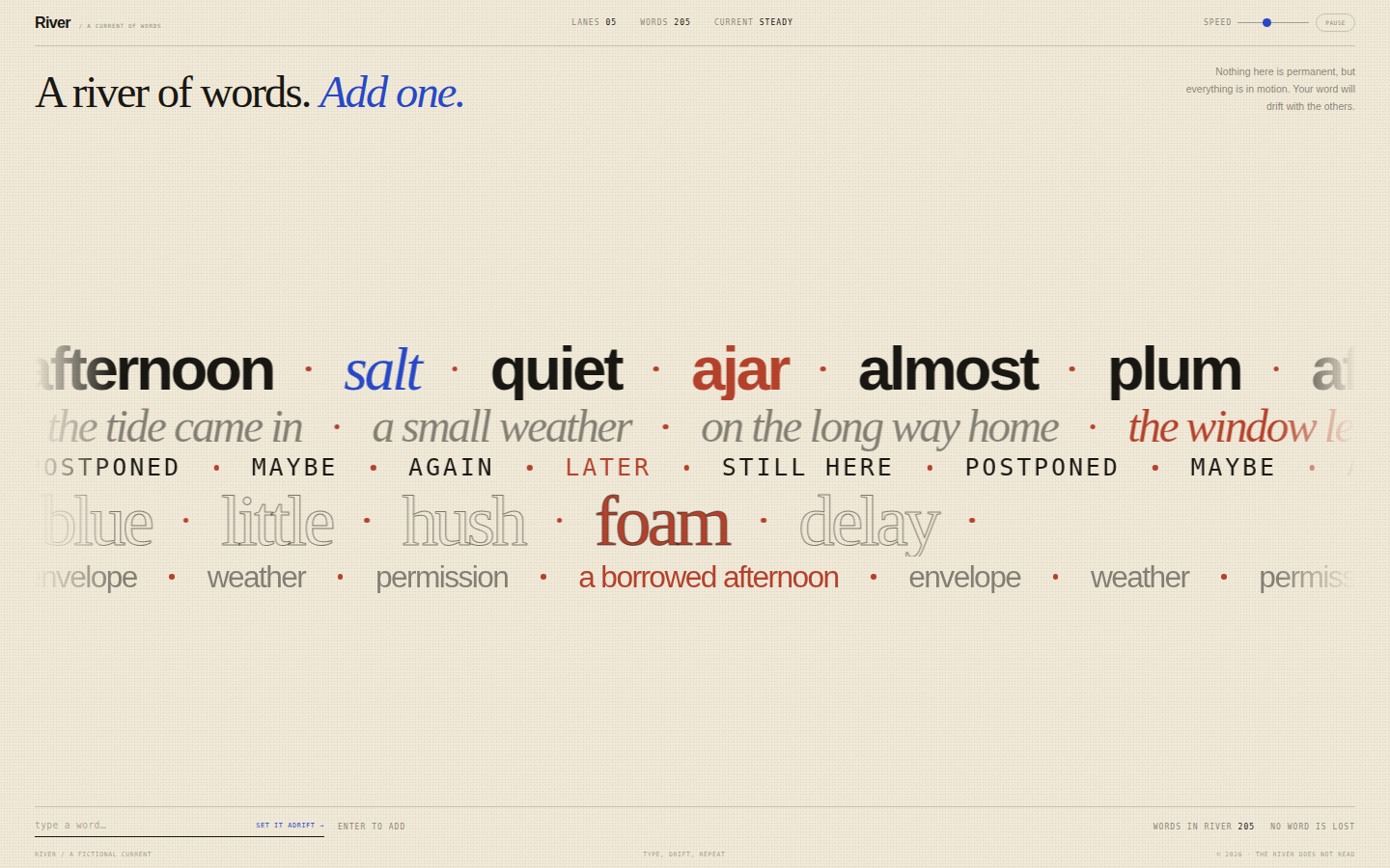 River — A Current of Words screenshot
