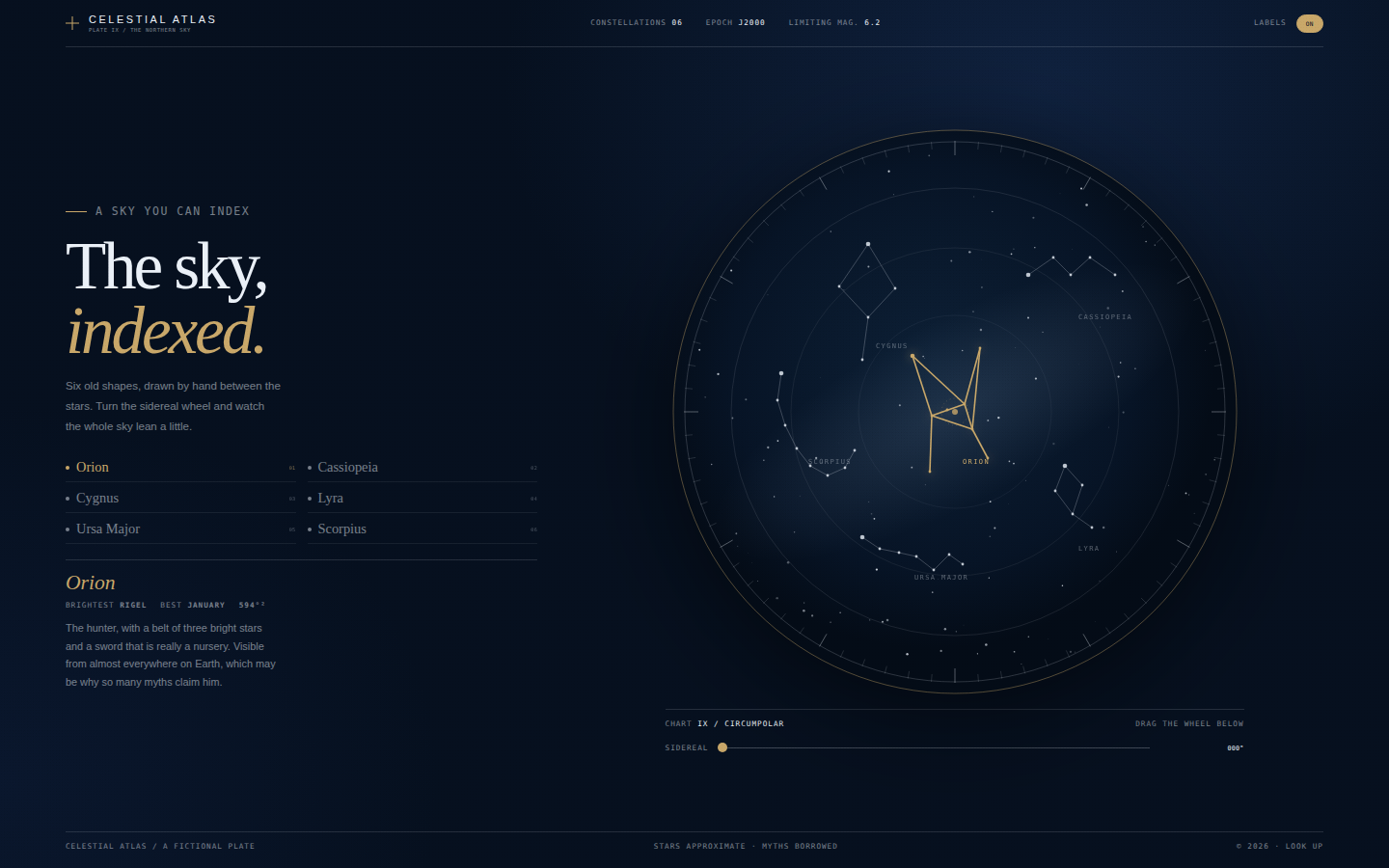 Celestial Atlas — The Sky, Indexed screenshot