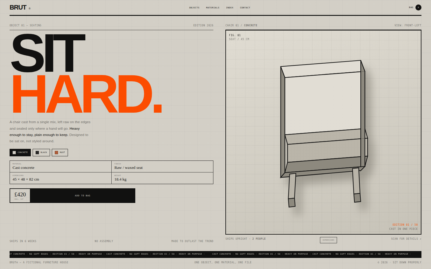 BRUT® — Chair 01, Sit Hard screenshot