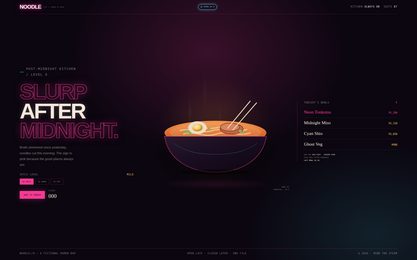 NOODLE//9 — Slurp After Midnight screenshot