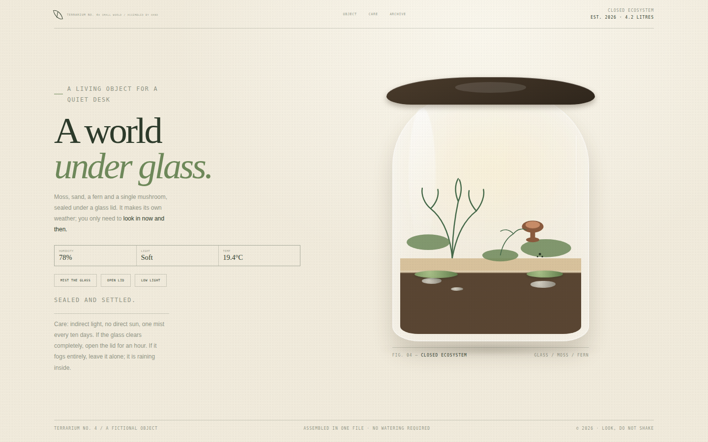 Terrarium No. 4 — A World Under Glass screenshot