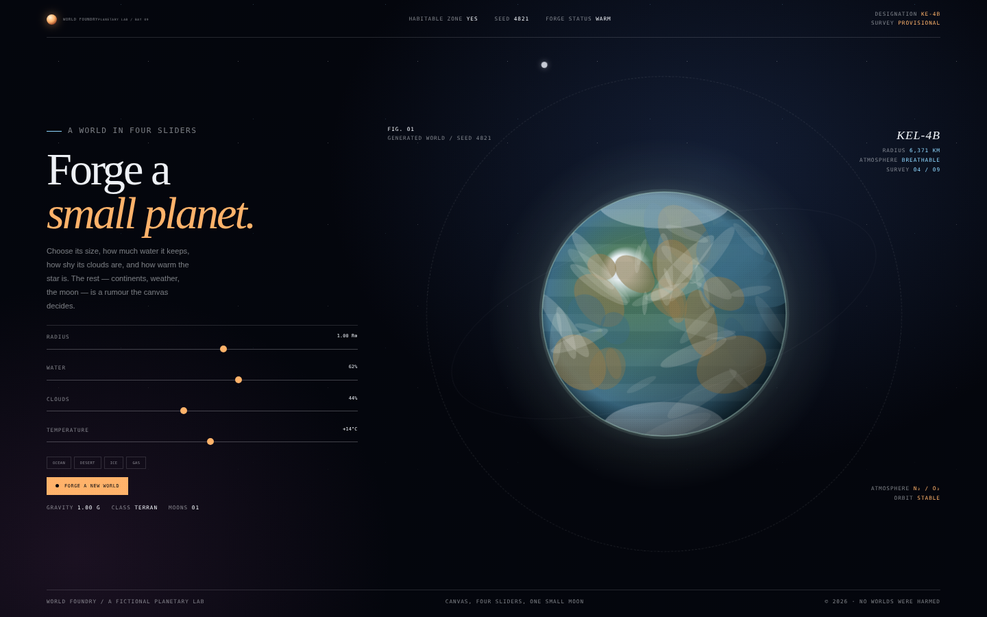 World Foundry — A Planet in Four Sliders screenshot