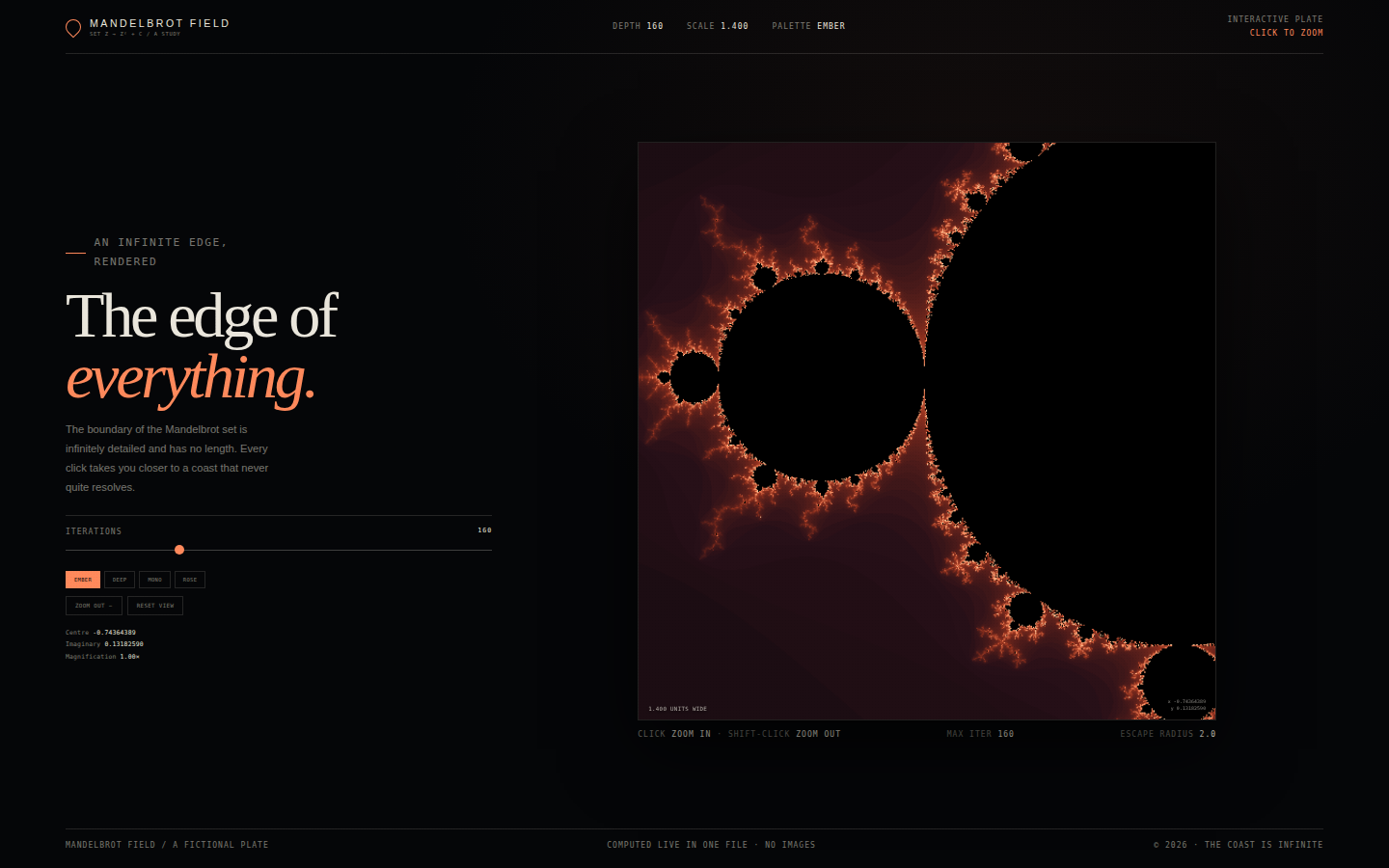 Mandelbrot Field — The Edge of Everything screenshot