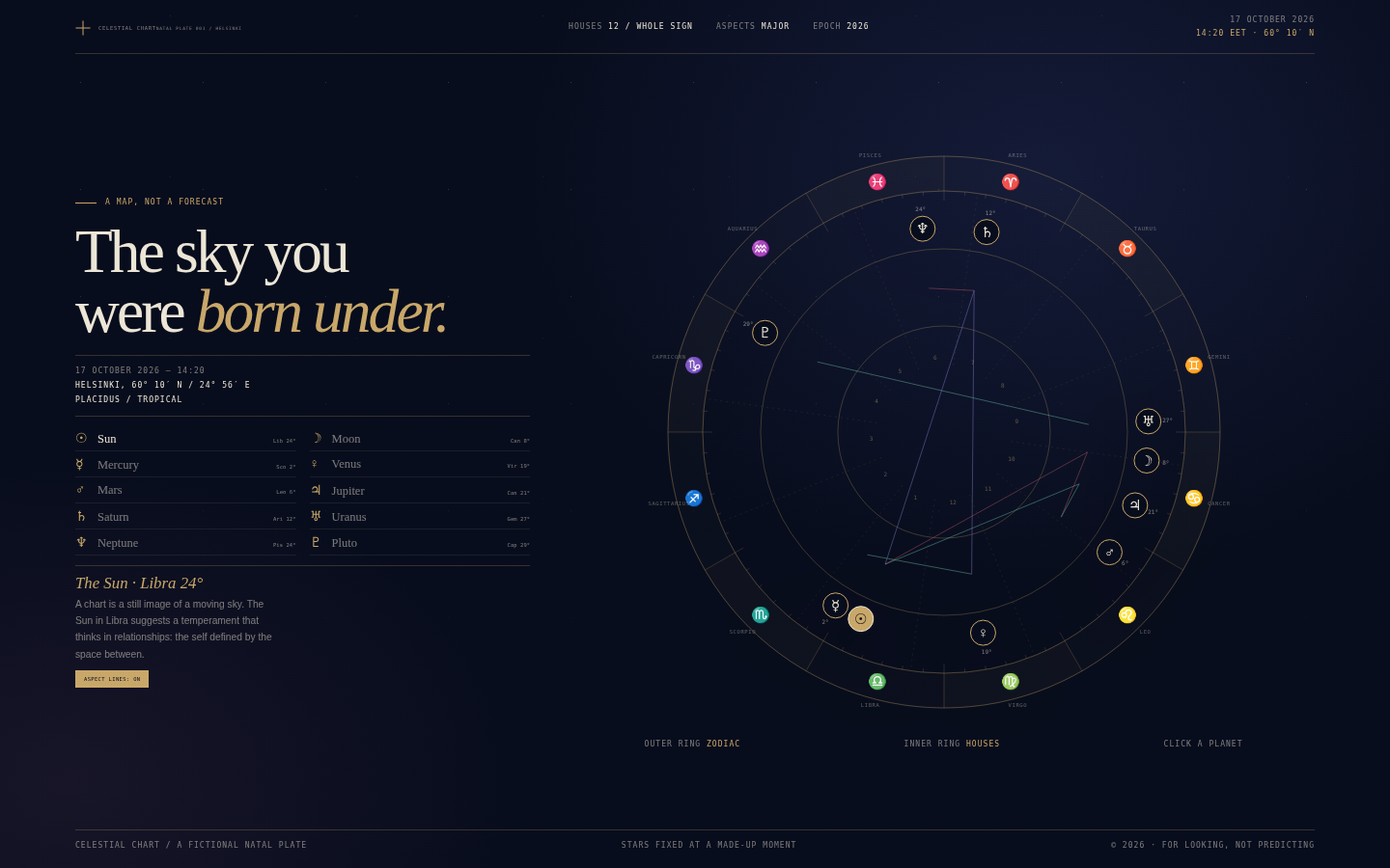 Celestial Chart — The Sky You Were Born Under screenshot