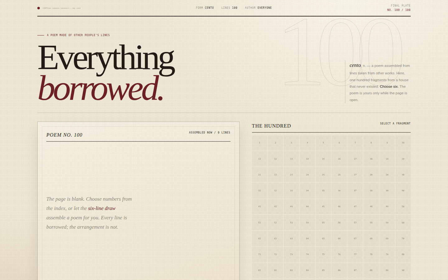 Cento — Everything Borrowed screenshot