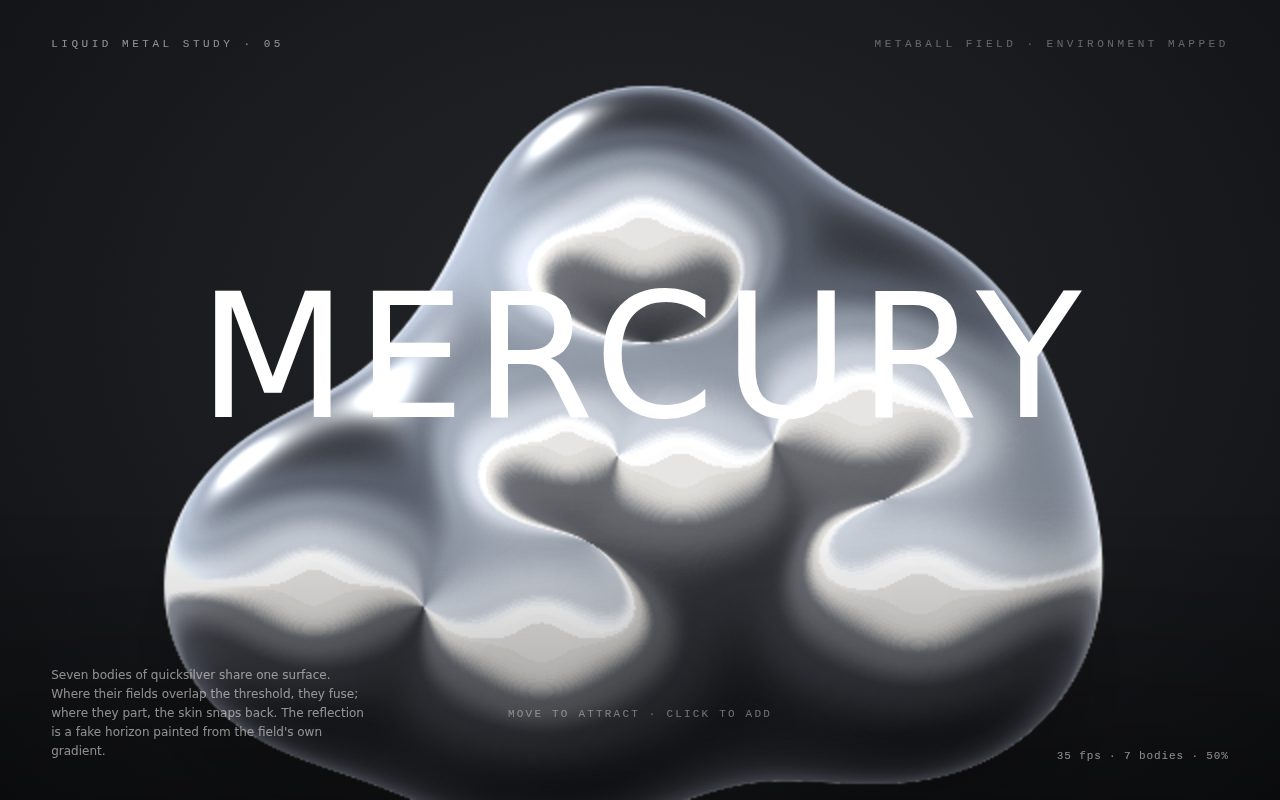 MERCURY — Liquid Metal Metaballs screenshot
