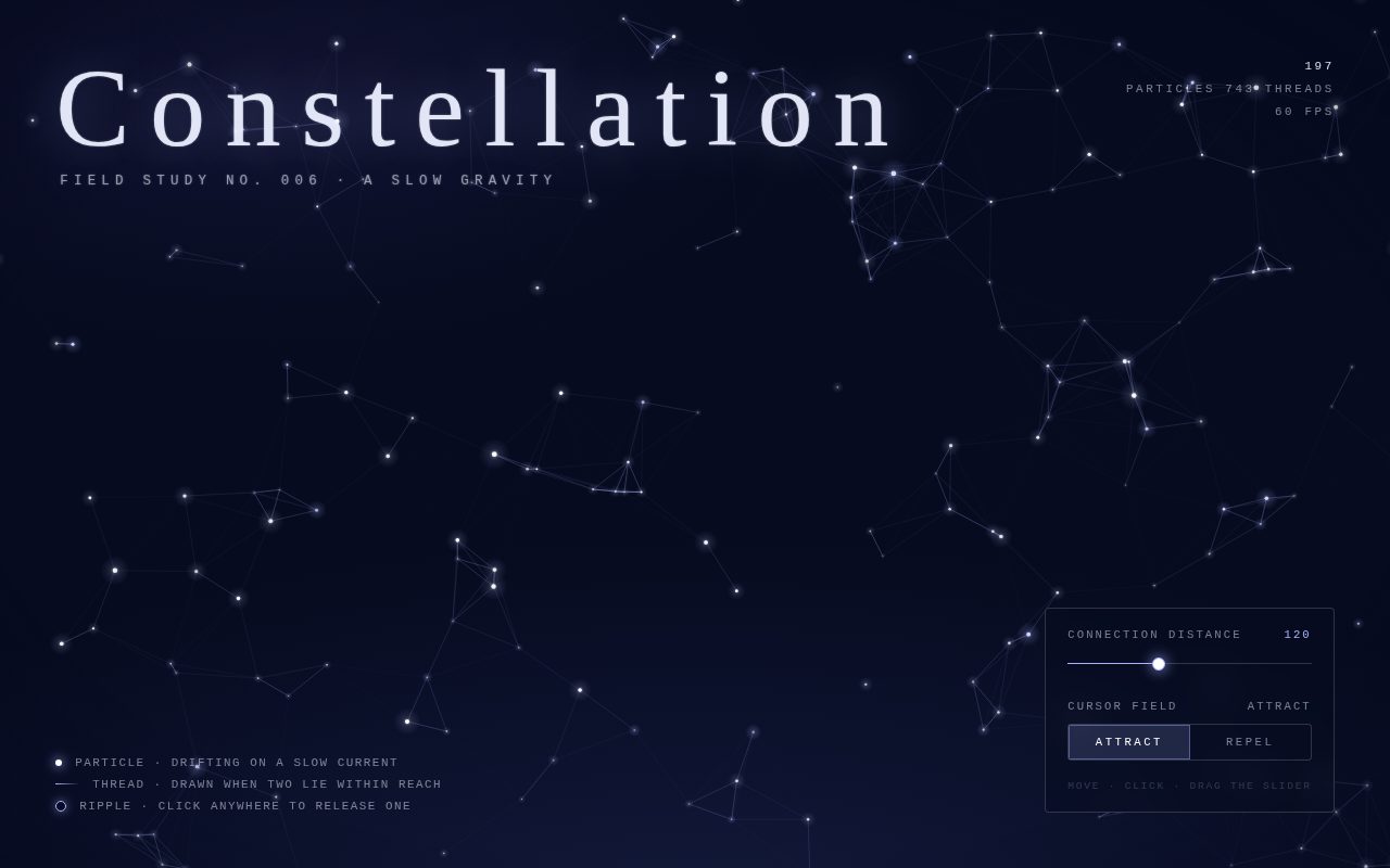 Constellation — Interactive Particle Field screenshot