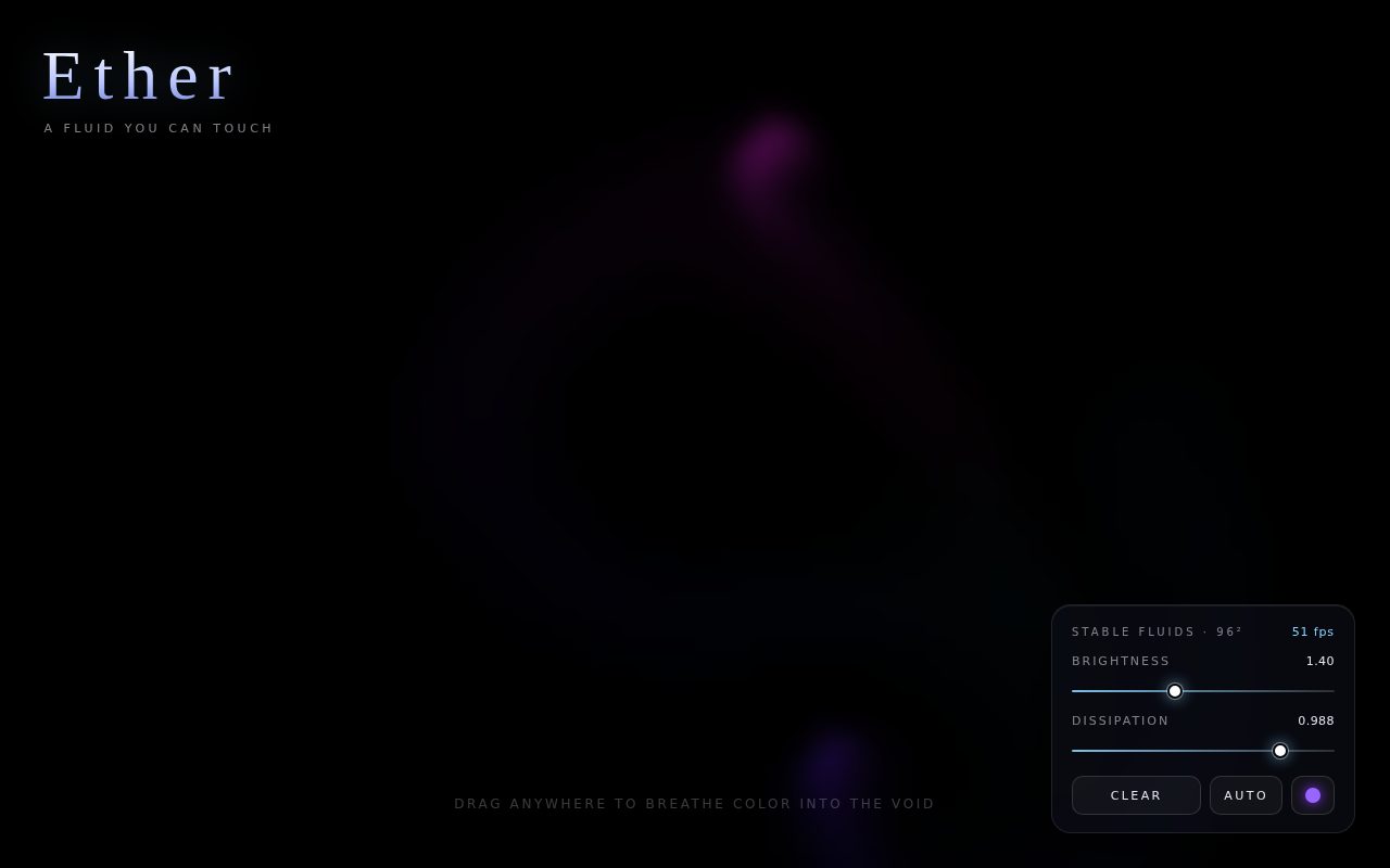 Ether — Fluid Smoke Canvas screenshot