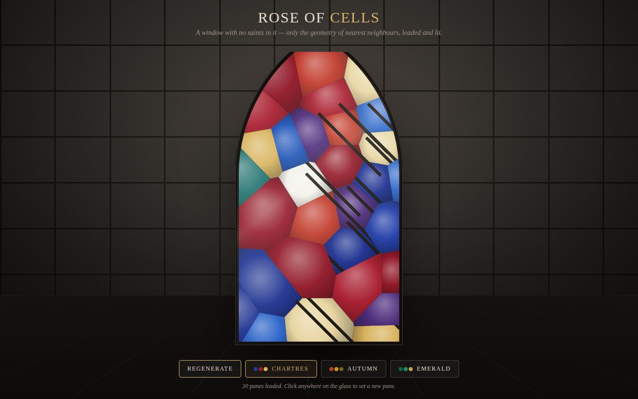 Rose of Cells — Voronoi Stained-Glass Window screenshot