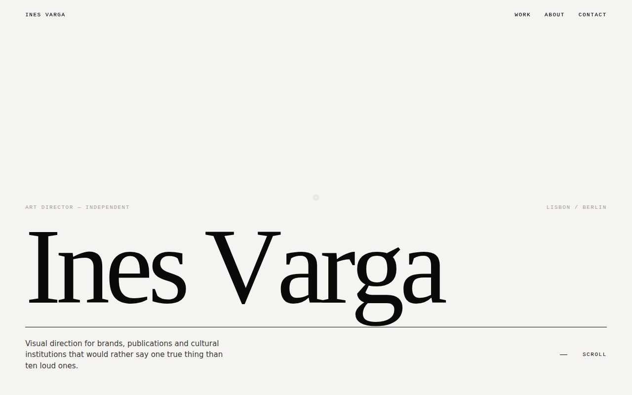 Ines Varga — Monochrome Art Director Portfolio screenshot