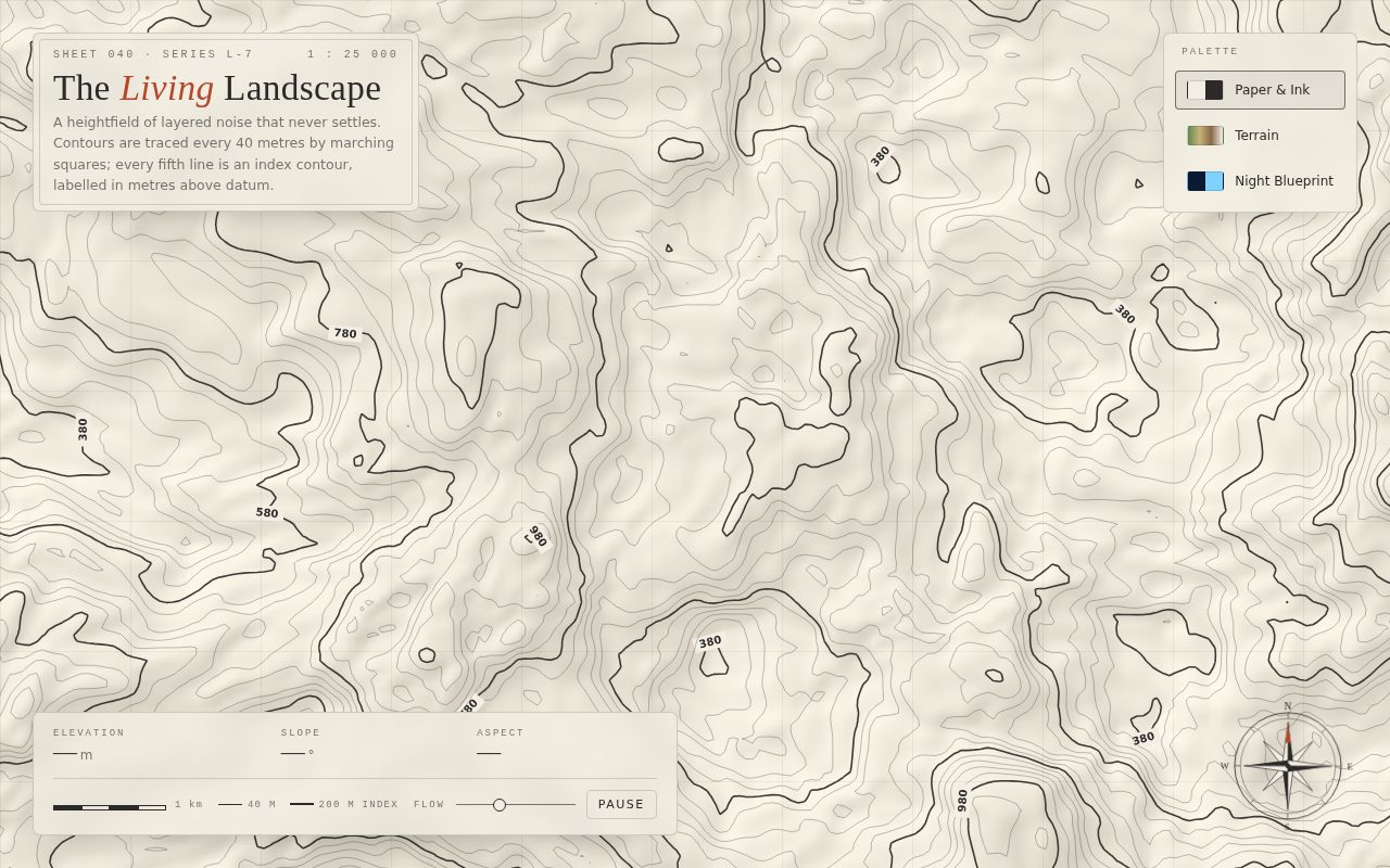 The Living Landscape — Animated Topographic Contours screenshot