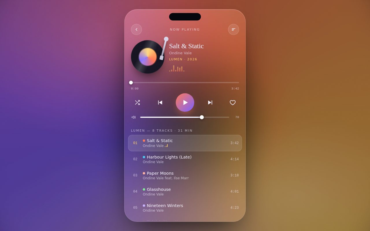 Lumen — Glass Music Player screenshot
