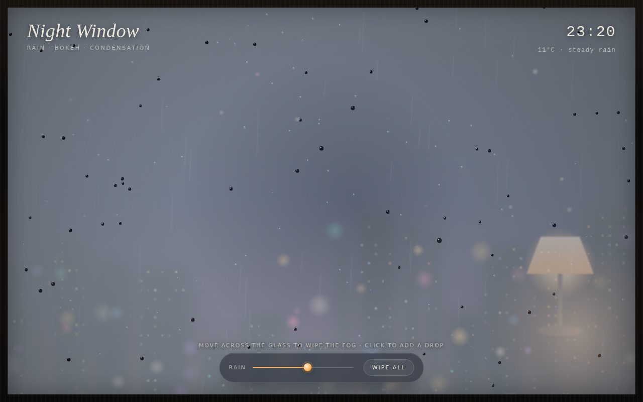 Night Window — Rain on Glass screenshot