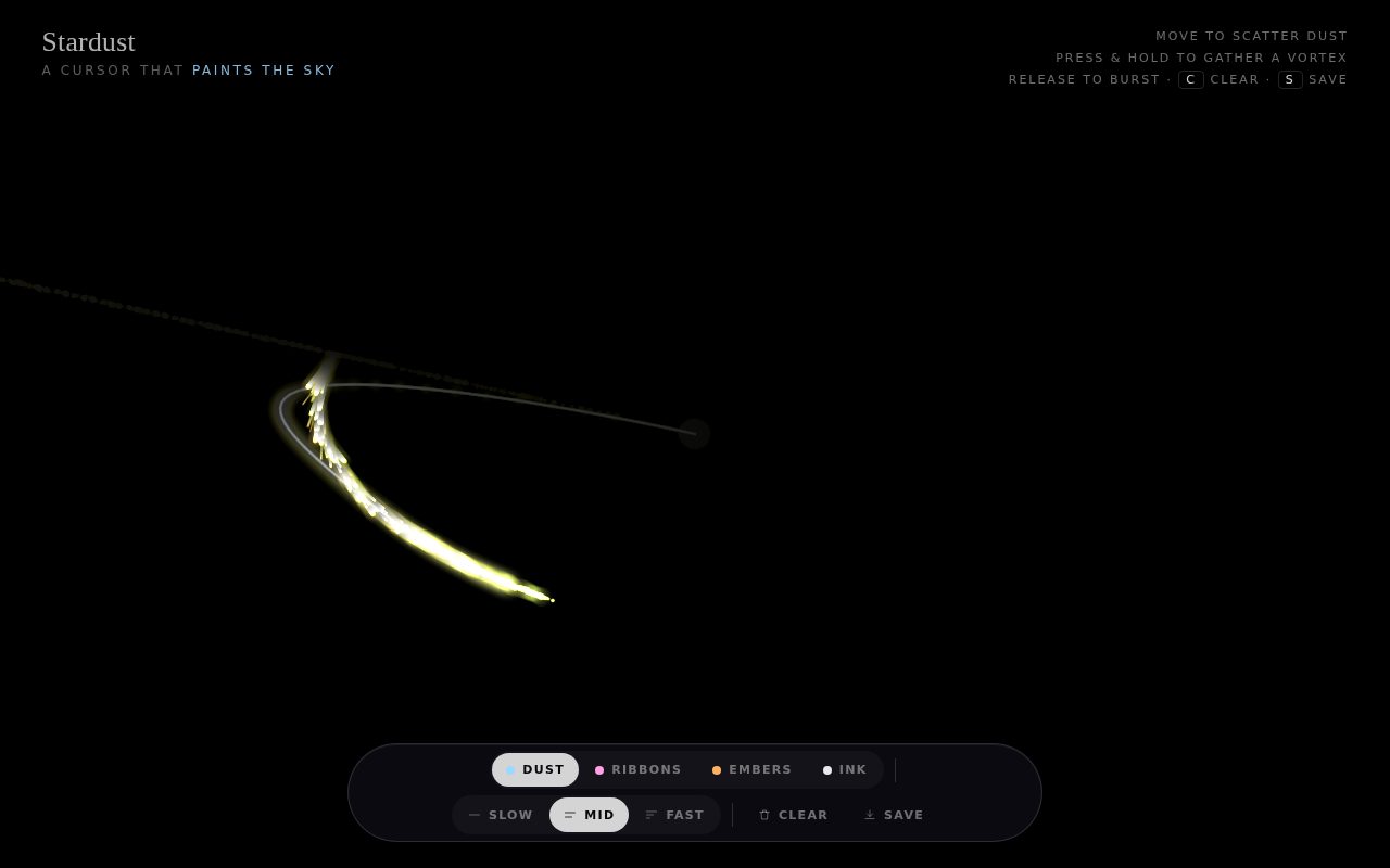 Stardust — Cosmic Cursor Trail screenshot