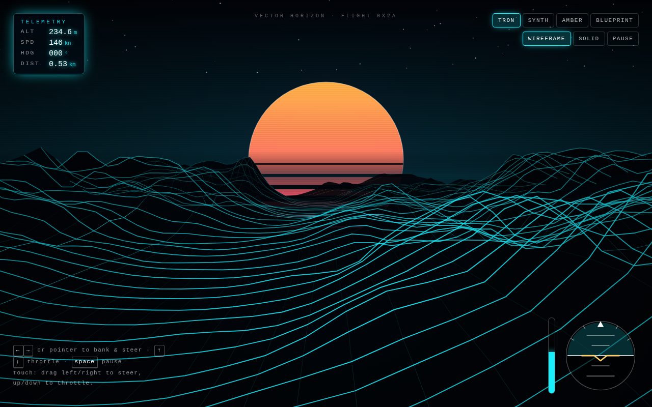 Vector Horizon — Endless Wireframe Terrain Flight screenshot